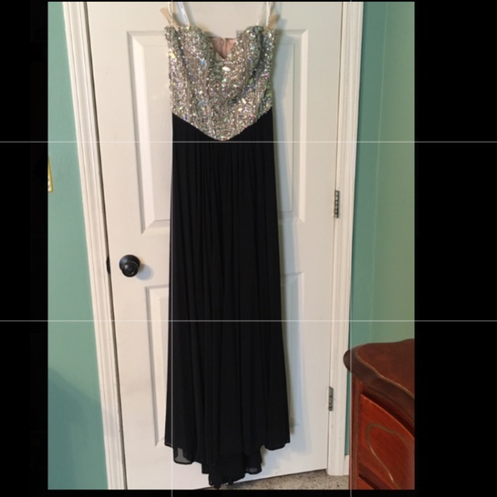 Black & sequenced prom dress
